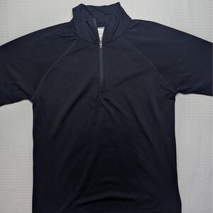 Athleta Momentum Half Zip Pullover Black Seamless Running Top Womens Medium